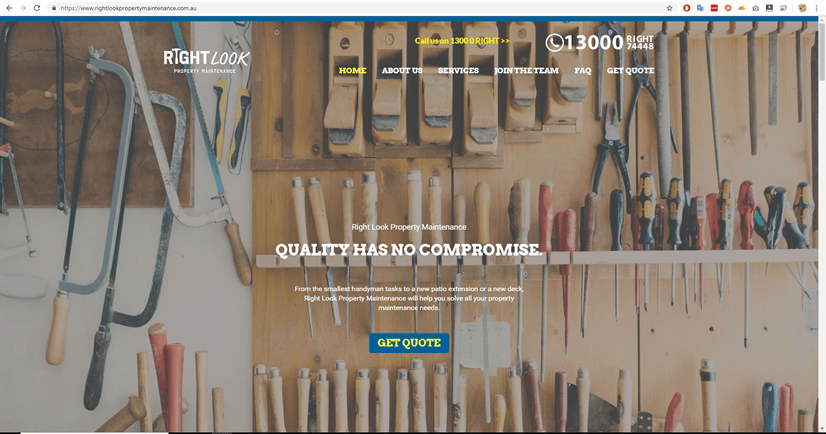 right look property maintenance handyman service website